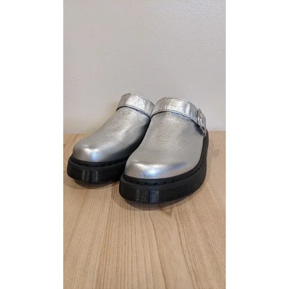Dr. Martens Silver Laketen Mules Slingback Platform Shoes Men's Size 9 Wmns‎ 10 - Picture 11 of 11